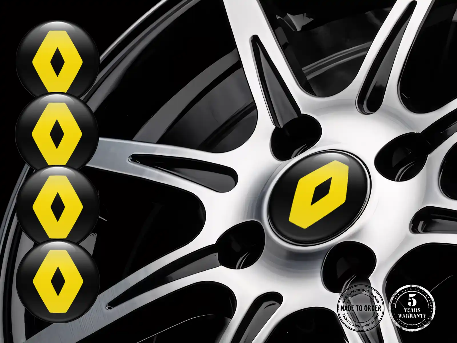 Renault Felgenaufkleber Version Stilvolles gewölbtes Design